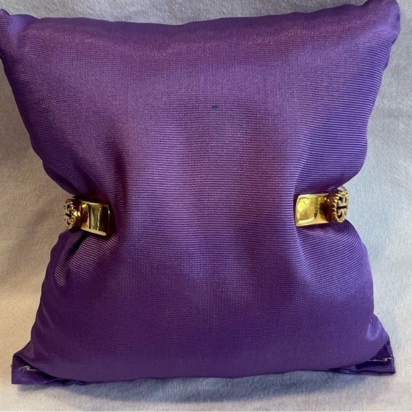 Tory Burch Gold Milgrain Studded Logo Cuff - Picture 2 of 4